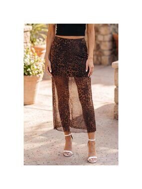 Leopard Sheer Midi Skirt